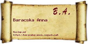 Baracska Anna névjegykártya