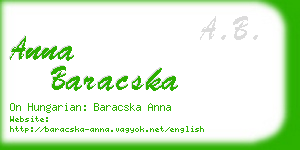 anna baracska business card